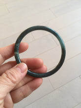 Load image into Gallery viewer, 59mm Certified Type A 100% Natural dark green/blue/gray with Guatemala slim round cut Jadeite bangle PH5-2328

