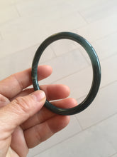 Load image into Gallery viewer, 59mm Certified Type A 100% Natural dark green/blue/gray with Guatemala slim round cut Jadeite bangle PH5-2328
