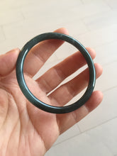 Load image into Gallery viewer, 59mm Certified Type A 100% Natural dark green/blue/gray with Guatemala slim round cut Jadeite bangle PH5-2328
