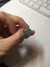 Load image into Gallery viewer, 100% natural type A dark green gray four-prong jadeite jade ring PC6
