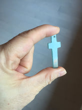 Load image into Gallery viewer, 100% Natural type A dark green/blue/black/gray Guatemala jadeite Jade Hand-held cross or cross pendant group PD93
