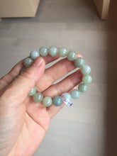Load image into Gallery viewer, 10-10.5mm size 50-58mm 100% natural type A green gray jadeite jade beads bracelet AZ161
