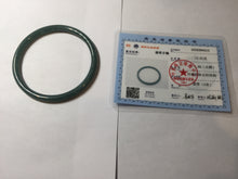 Load image into Gallery viewer, 58.2mm Certified Type A 100% Natural dark green blue gray black slim round cut Guatemala Jadeite bangle PC201-4313

