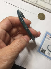 Load image into Gallery viewer, 58.8mm Certified Type A 100% Natural light green/blue/gray Guatemala slim round cut Jadeite bangle BP212-1033

