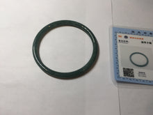 Load image into Gallery viewer, 58.2mm Certified Type A 100% Natural dark green blue gray black slim round cut Guatemala Jadeite bangle PC201-4313
