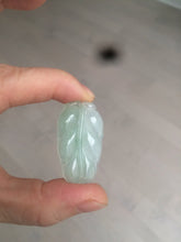 Load image into Gallery viewer, Certified type A 100% Natural icy watery green Jadeite Jade leaf pendant BH59-5-2611
