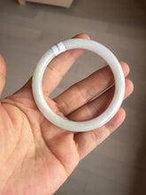 Load image into Gallery viewer, 54.6mm Certified Type A 100% Natural light green white round cut Jadeite Jade bangle AU50-0240
