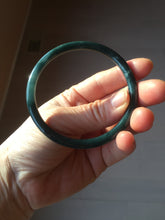 Load image into Gallery viewer, 59mm Certified Type A 100% Natural dark green/blue/gray with Guatemala slim round cut Jadeite bangle PH5-2328
