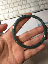 Load image into Gallery viewer, 58.2mm Certified Type A 100% Natural dark green blue gray black slim round cut Guatemala Jadeite bangle PC201-4313
