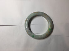 Load image into Gallery viewer, 53.7mm certified 100% Natural type A sunny green dark green purple carved branches and flowers and golden-painted Jadeite Jade bangle PH195
