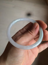 Load image into Gallery viewer, 54.5mm certified 100% natural green/purple/white slim round cut jadeite jade bangle L147-5552
