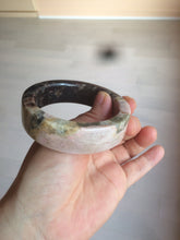 Load image into Gallery viewer, 55.2mm 100% natural pink/yellow/dark red/black time series(时光系列) Square style rose stone (Rhodonite)square bangle XY85
