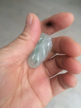 Load image into Gallery viewer, Certified type A 100% Natural icy watery green Jadeite Jade leaf pendant BH59-5-2611
