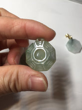 Load image into Gallery viewer, 100% natural type A light green dark green jadeite jade 3D the eight trigrams(Bagua,八卦) pendant group AX151
