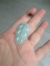 Load image into Gallery viewer, Certified type A 100% Natural icy watery green Jadeite Jade leaf pendant BH59-5-2611
