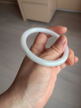 Load image into Gallery viewer, 54.6mm Certified Type A 100% Natural light green white round cut Jadeite Jade bangle AU50-0240
