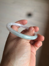 Load image into Gallery viewer, 54.5mm certified 100% natural green/purple/white slim round cut jadeite jade bangle L147-5552
