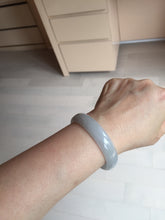 Load image into Gallery viewer, 51mm Certified Type A 100% Natural Icy Watery Misty Gray Violet White thin Jadeite Jade Bangle PJ58-1888
