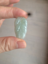 Load image into Gallery viewer, Certified type A 100% Natural icy watery green Jadeite Jade leaf pendant BH59-5-2611
