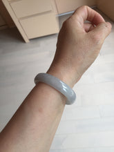 Load image into Gallery viewer, 51mm Certified Type A 100% Natural Icy Watery Misty Gray Violet White thin Jadeite Jade Bangle PJ58-1888

