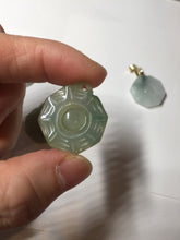 Load image into Gallery viewer, 100% natural type A light green dark green jadeite jade 3D the eight trigrams(Bagua,八卦) pendant group AX151
