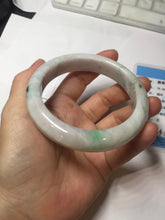 Load image into Gallery viewer, 61.5mm Type A 100% Natural sunny green/light white/purple chubby Jadeite Jade bangle with defects PJ59-1253
