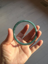 Load image into Gallery viewer, 60mm Certified Type A 100% Natural dark green/blue/gray with Guatemala slim round cut Jadeite bangle PH4-2333
