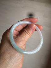 Load image into Gallery viewer, 54.5mm certified 100% natural green/purple/white slim round cut jadeite jade bangle L147-5552

