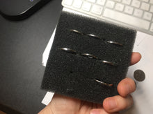 Load image into Gallery viewer, 100% natural type A sunny green white clear four-prong jadeite jade ring group PC7
