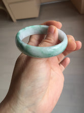 Load image into Gallery viewer, 50.5mm certified 100% natural Type A sunny green/white/purple thin jadeite jade bangle PE77-5465
