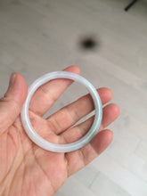 Load image into Gallery viewer, 54.5mm certified 100% natural green/purple/white slim round cut jadeite jade bangle L147-5552
