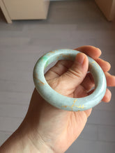 Load image into Gallery viewer, 53.7mm certified 100% Natural type A sunny green dark green purple carved branches and flowers and golden-painted Jadeite Jade bangle PH195
