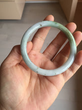 Load image into Gallery viewer, 60.1mm certified Type A 100% Natural dark green gray light purple with brown flying dandelions slim round cut Jadeite Jade bangle PH212-3249
