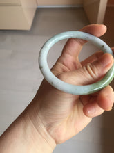 Load image into Gallery viewer, 60.1mm certified Type A 100% Natural dark green gray light purple with brown flying dandelions slim round cut Jadeite Jade bangle PH212-3249
