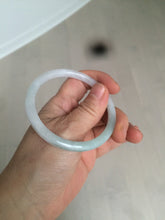 Load image into Gallery viewer, 54.5mm certified 100% natural green/purple/white slim round cut jadeite jade bangle L147-5552
