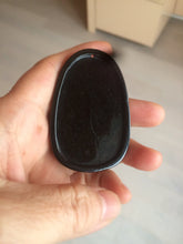 Load image into Gallery viewer, 100% Natural type A black jadeite jade(墨翠， mocui) Guanyin pendant BG31-3
