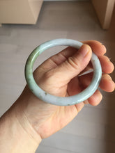 Load image into Gallery viewer, 60.1mm certified Type A 100% Natural dark green gray light purple with brown flying dandelions slim round cut Jadeite Jade bangle PH212-3249
