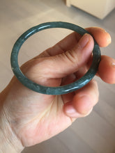 Load image into Gallery viewer, 60mm Certified Type A 100% Natural dark green/blue/gray with Guatemala slim round cut Jadeite bangle PH4-2333
