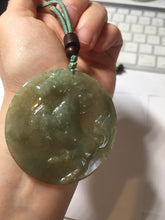 Load image into Gallery viewer, 100% Natural type A green jadeite Jade horse pendant worry stone AA28
