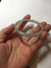 Load image into Gallery viewer, 50mm certified 100% natural Type A icy watery light green with green floating flower slim jadeite jade bangle PA122-(5484)
