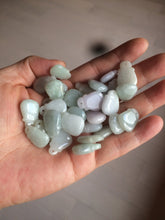 Load image into Gallery viewer, 100% Natural  light green/white/purple Jadeite Jade money bag bead pendant BF86 Add-on item!
