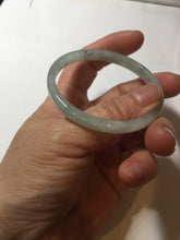 Load image into Gallery viewer, 50mm certified 100% natural Type A icy watery light green with green floating flower slim jadeite jade bangle PA122-(5484)
