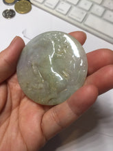 Load image into Gallery viewer, 100% Natural type A green purple yellow(FU LU SHOU) jadeite Jade horse pendant worry stone AA29
