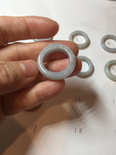 Load image into Gallery viewer, Size 6 1/2 100% natural type A light purple white jadeite band ring group AA110
