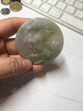 Load image into Gallery viewer, 100% Natural type A green purple yellow(FU LU SHOU) jadeite Jade horse pendant worry stone AA29
