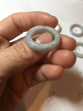 Load image into Gallery viewer, Size 6 1/2 100% natural type A light purple white jadeite band ring group AA110
