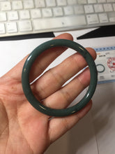Load image into Gallery viewer, 51.1mm Certified Type A 100% Natural dark green blue gray black slim round cut Guatemala Jadeite bangle PJ3-4307
