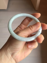 Load image into Gallery viewer, 62mm certified Type A 100% Natural white gray light purple green round cut Jadeite Jade bangle PE92-3225
