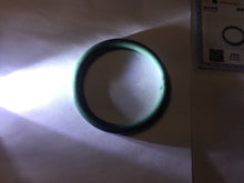 Load image into Gallery viewer, 51.1mm Certified Type A 100% Natural dark green blue gray black slim round cut Guatemala Jadeite bangle PJ3-4307

