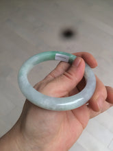 Load image into Gallery viewer, 57mm certified Type A 100% Natural sunny green/white/purple Jadeite Jade bangle L146-5350
